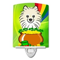Caroline's Treasures BB1951CNL Pomeranian St. Patrick's Day Ceramic Night Light, 6x4x3", multicolor