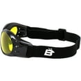 thumbnail image 5 of Birdz Eyewear Bald Eagle Padded Motorcycle Riding Safety Goggles Black Frame w/ Yellow Lens Supreme for Dirt Bikes ATV & Skydiving, 5 of 6