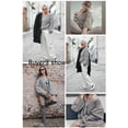 thumbnail image 3 of Asyoly Women Ribbed Cable Knit Sweater Long Sleeve Solid Color Off Shoulder Sexy Deep V Neck Casual Loose Pullover Oversized Jumpers, 3 of 7