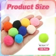 thumbnail image 2 of Uxcell Pom Poms, Small Pom Pom Balls Fuzzy Craft Pompoms for Crafts Arts DIY Decorations Crafting Supplies Fluorescent Yellow, 2 of 5