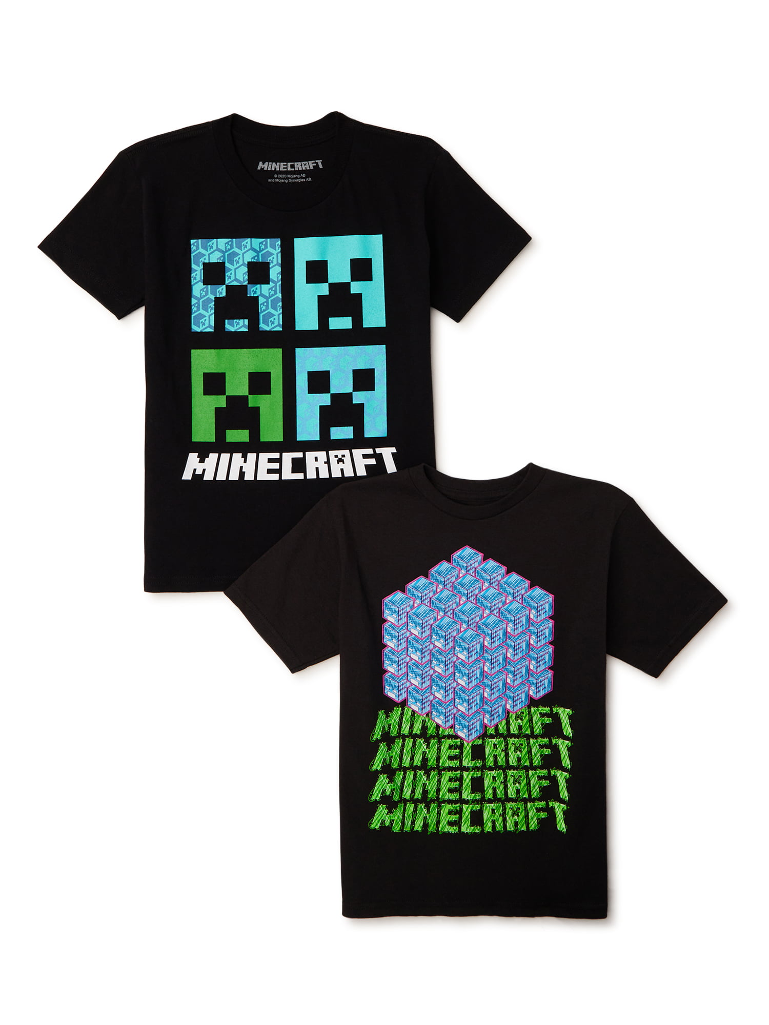 Minecraft Boys Short Sleeve Pullover T-Shirt Small 6-7 Green MINE New 