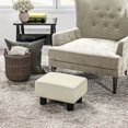 thumbnail image 5 of Lightweight Beige Foot Stool with Linen Touch | Perfect for Relaxing in the Living Room | Facilitates Easy Movement and Placement, 5 of 6