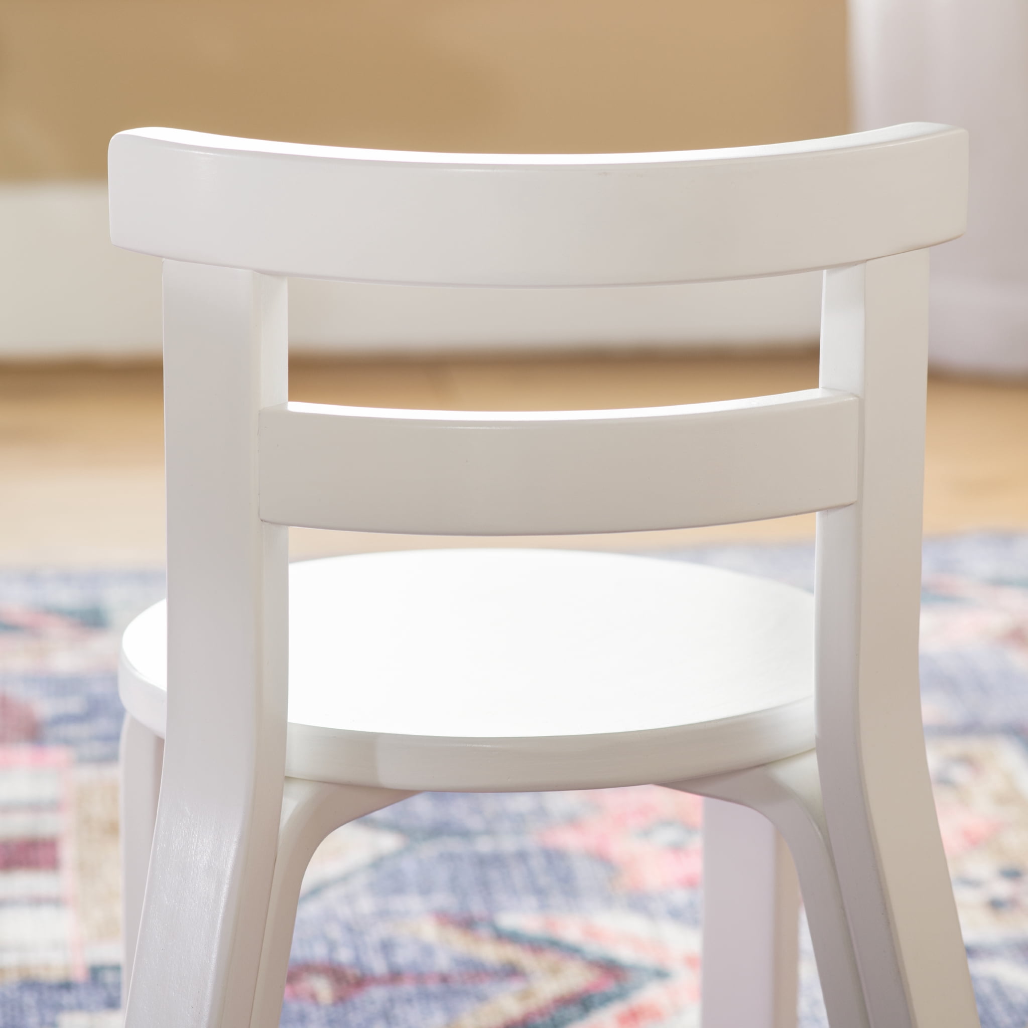 Guidecraft Nordic Table and Chair Set-White: Wood Round Table for Kids w/ 4 Chairs, Kids Furniture for Playroom & Bedroom | Classroom & Daycare Montessori Toddler Activity Desk for Crafting & Writing