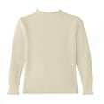 thumbnail image 4 of YunPes Girl's Cute Ruffle Mock Neck Sweaters Casual Plain Long Sleeved Ribbed Knit Sweater Fall Winter Base Layer Pullover Tops, 4 of 6