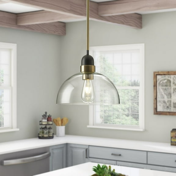 Aiwen Clear Glass Dome Shape Pendant Light Modern Home Hanging Light Fixture