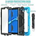 thumbnail image 4 of Allytech Lenovo Tab M8 3rd Gen Case 2022 (TB-8505F/8505X), Build-in Screen Protector Rotating Stand Shoulder Strap Shockproof Heavy Duty Protection Case Cover for Lenovo Tab M8 3rd Gen - Blue, 4 of 7