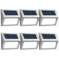 thumbnail image 1 of Paquete de 6 luces LED solares de acero inoxidable para exteriores, modernas para cubiertas, escaleras, patios y jardines, 1 of 5