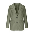 thumbnail image 5 of Dazajoo Womens Plus Size Blazers Dressy Casual Open Front Button Suit Jackets 2024 Fall Lightweight Loose Fit Lapel Cardigans for Women Today,Green,XXL, 5 of 9
