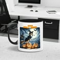 thumbnail image 5 of Happy Halloween Shetland Sheepdog Witch Pumpkins Bats 11oz Accent Two-tone Mug Sheltie Dog Lover Gifts Coffee Tea Cup - 13012, 5 of 5