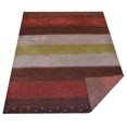 thumbnail image 4 of Rugsotic Carpets Hand Knotted Wool Area Rug 6'7''x9'10'' Brown Silver Contemporary Rectangle Indoor Rug for Living Room, Bedroom Antimicrobial L00A98, 4 of 5