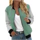 thumbnail image 2 of Chaquetas y abrigos casuales sin capucha de manga larga para mujer Sudadera holgada de manga larga con cremallera Chaqueta informal de béisbol de punto grueso Chaqueta de poliéster para mujer, 2 of 5
