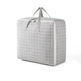 thumbnail image 4 of Ropa a cuadros a prueba de humedad ropa de cama almohada edredón bolsa de almacenamiento familia ahorrar espacio organizador a prueba de polvo algodón Lino organizar bolsa para edredones mantas ropa d yeacher estándar, 4 of 6