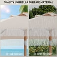 thumbnail image 4 of Autlaycil 7.5 ft Fringe Patio Umbrella, Outdoor Table Tassels Umbrella with Push Button Tilt and Crank - Khaki, 4 of 8