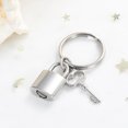 thumbnail image 4 of Personalize Stainless Steel Lock with Key Urn Locket Cremation Jewelry for Ashes Urn Keyring Lockets for Ashes Keepsake Keychain Memorial Jewelry, 4 of 5