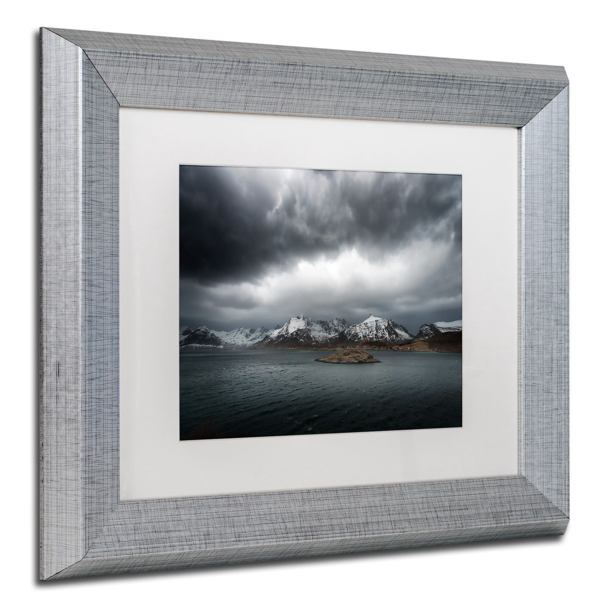 Trademark Fine Art "Grey" Canvas Art by Philippe Sainte-Laudy, White Matte, Silver Frame