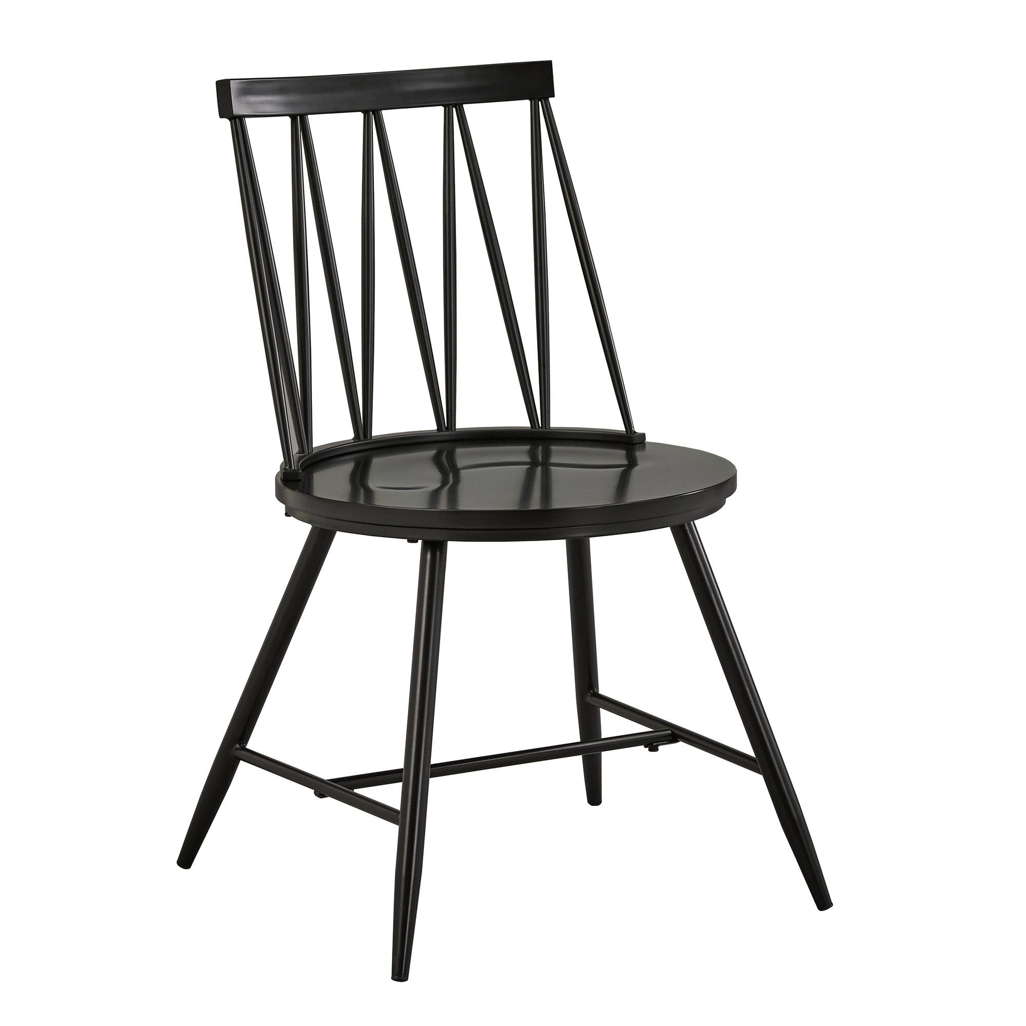 Weston Home Lydford Zigzag Low Back Windsor Classic Dining Chairs, Set of 2, Black