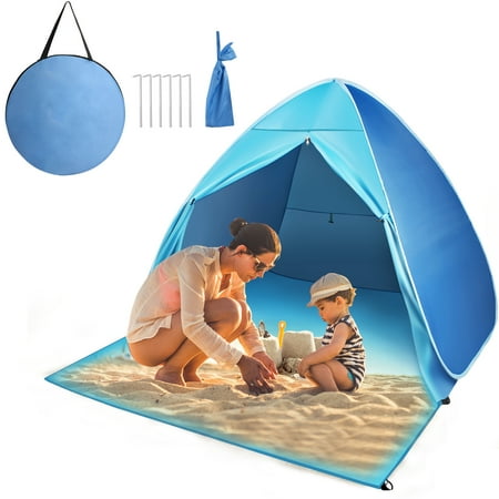 Beach Tent,Portable Pop Up Beach Shade, UPF 50+ Sun Shelter Tent with Carry Bag for 2-3 Person