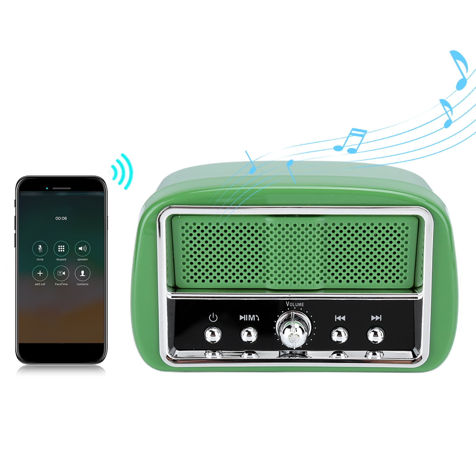 Zerodis Vintage Speaker Retro Speaker Powerful Bass One‑button Hands‑free  Call For /USB/ Trans-flash Card - Walmart.com