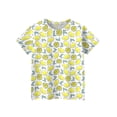 thumbnail image 3 of CCRFTGI Cute Shirts for Girls Size 7 Short Sleeve Fruit Print Clothes for Teen Girls Tee Tops Summer Casual Loose Comdy Crew Neck Shirts Yellow 2-3 Years, 3 of 4