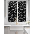 thumbnail image 2 of Halloween Dinosaur Black Living Room Curtains 2 Panel, Funny Dino Skull Boys Girls Children Cafe Window Treatment, Extra Long Farmhouse Bedroom Bathroom Kitchen Curtains Drapes 104"x72", 2 of 6