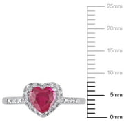 Everly Womens Created Ruby Sterling Silver Ring