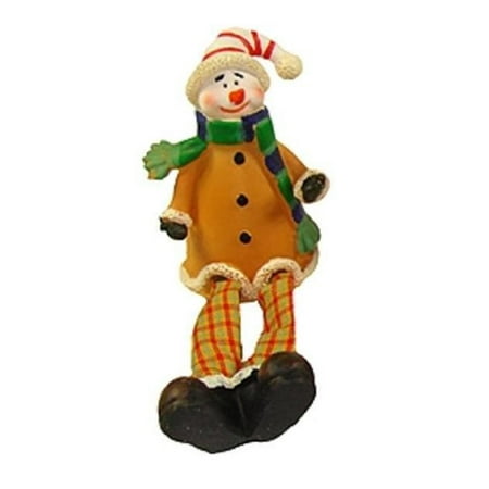 CC Christmas Decor 5.5" Festive Yellow and Plaid Sitting Snowman Christmas Table Top Figure