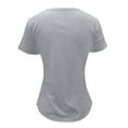 thumbnail image 4 of Weikingp T Shirts For Women Clearance,Summer Solid Color Casual T Shirt U Neck Pullover Tight Short Sleeved Top Women Crew Neck Womens Tops Grey Xl, 4 of 4