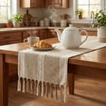 thumbnail image 3 of Unique Bargains Home Decorations Tassel Polyester Kitchen Runner Coffee 13x72in, 3 of 6