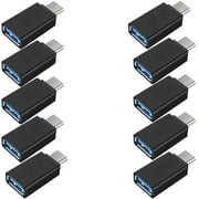 FREEDOMTECH USB C to USB Adapter Type C OTG (10-Pack) USB C Male to USB 3.0 A Female Connector Compatible for MacBook Pro 2019 2018, Samsung Galaxy S10 S9 S8 Note 9 8, LG V40 V30 G6, Google Pixel 2 XL