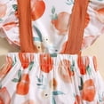 thumbnail image 6 of Otqutp Baby Girls Peach Print Ruffle Fly Sleeve Back Crawl Suit Romper Set Sleeveless First Bodysuit Floral Overall Spring Summer Outfits(a-Orange,9M), 6 of 6