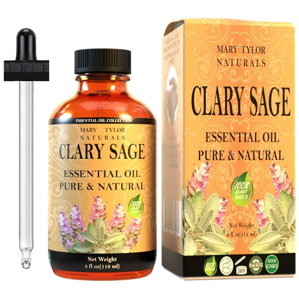 Clary Sage Essential Oil (4 oz), Premium Therapeutic Grade, 100 Pure