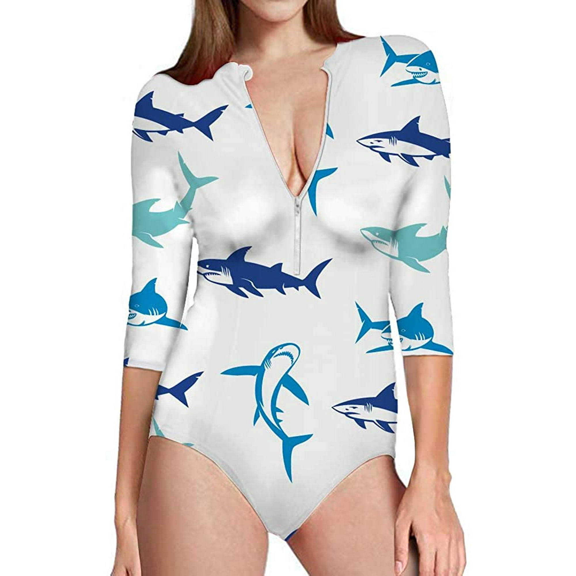 Whale Shark Dolphin One Piece Swimsuits Long Sleeve Uv Protection Surfing Rash Guard Zip Bathing Suit Swimwear For Women Walmart Canada Whale Shark Dolphin One Piece Swimsuits Long Sleeve Uv Protection Surfing Rash Guard Zip Bathing Suit Swimwear For Women Walmart Canada