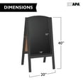thumbnail image 2 of Ilyapa Wooden A-Frame Chalkboard Sidewalk Signs with Rounded Top - 20 x 40 Inches Black Chalkboard - Sturdy Freestanding 20x40 Menu Display Board, 2 of 8