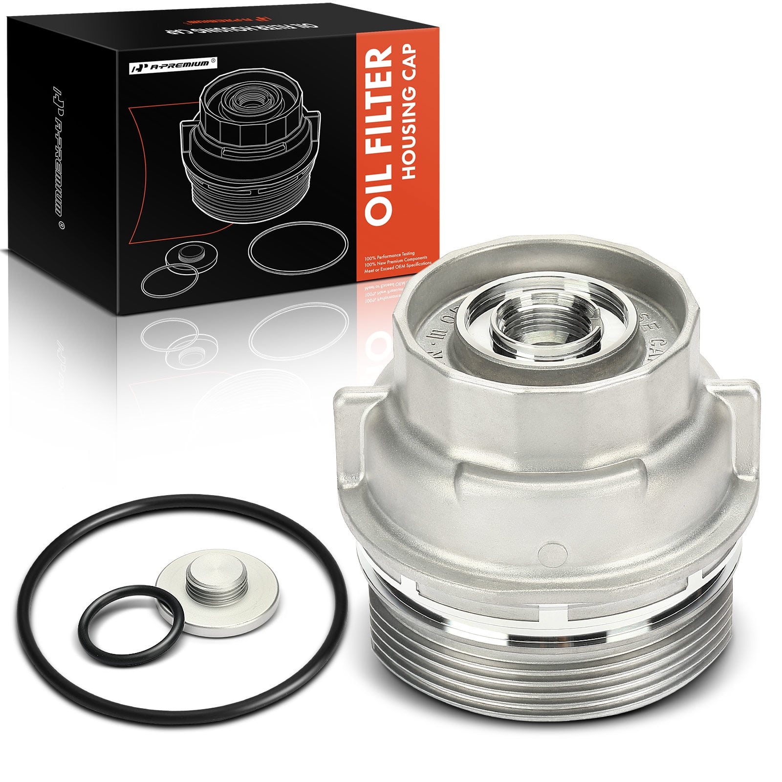 APremium Oil Filter Housing Cap Assembly with oil plug Compatible with