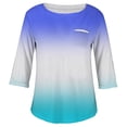 thumbnail image 4 of ADSSDQ Women Plus Size Tops Sexy 3/4 Sleeve Tie Dye Womens Tees Half Length Sleeves Athletic Shirts Crewneck Fall Summer Blouse With Pocket Graphic Sweatshirts For Women Blue XL, 4 of 5