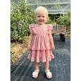 thumbnail image 5 of BemeyourBBs Toddler Baby Girl Summer Dress Outfit Little Girl Sundress Casual Tiered Ruffles Flutter Sleeves A-Line Dress Beach Princess Party Dress Cute Clothes, 5 of 9