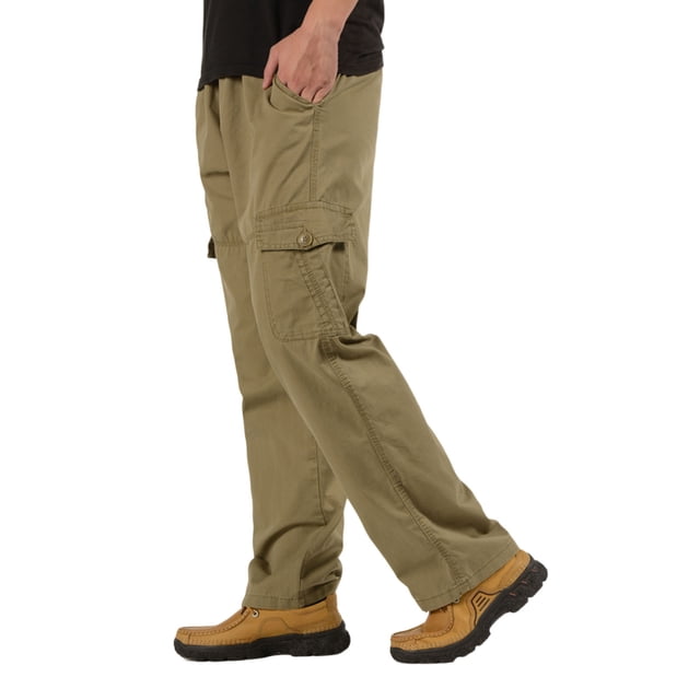 Men's Fashion Casual Loose Cotton Pants - Lace-Up, Velvet, Plus Size, Solid Color