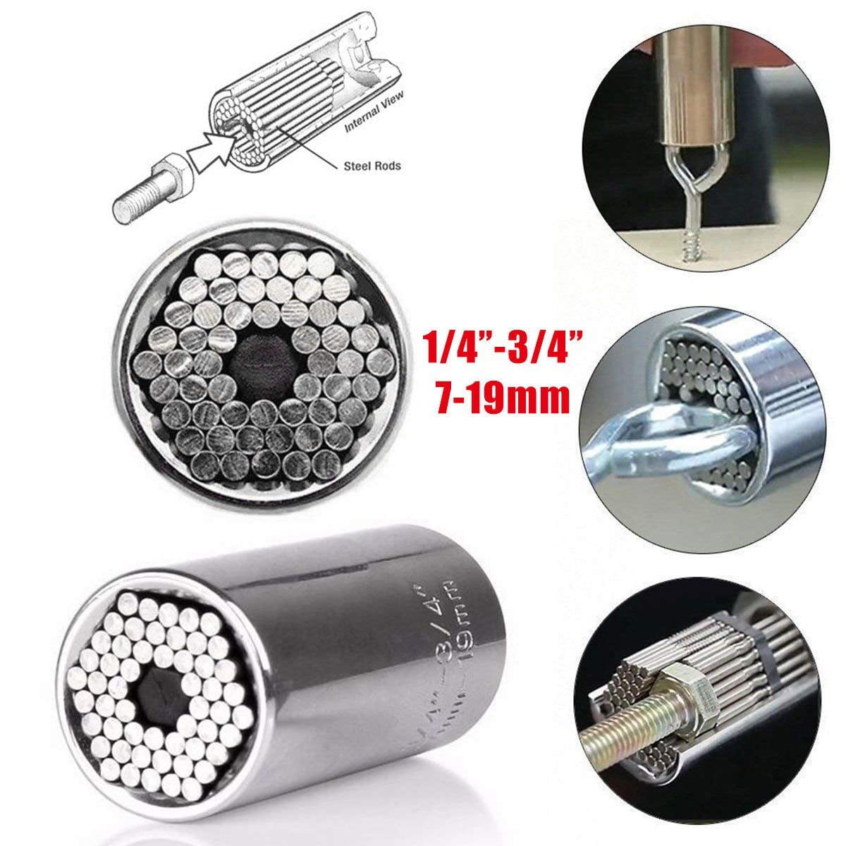 7mm-19mm Professional Repair Tools Gifts for Fathers Day Husband DIY Handyman Universal Socket Grip Adapter Universal Repair Tools Socket Set Ratchet Wrench Power Drill Adapter 1/4-3/4 7mm-19mm Professional Repair Tools Gifts for Fathers Day Husband DIY Handyman Universal Socket Grip Adapter Universal Repair Tools Socket Set Ratchet Wrench Power Drill Adapter 1/4-3/4