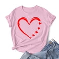 thumbnail image 4 of ChaoHeng Ladies Tops under $10 Summer T-Shirt Dresses for Women Ladies' Valentine's Day Love Printed Round Neck Short Sleeved T-Shirt Loose Casual Top, 4 of 6