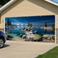 thumbnail image 5 of Nature Forest Garage Door Cover Banner 7 x 8 FT, Blue Sky Mountain Stone Lake Landscape Garage Door Curtains Backdrop with Grommets for Indoor Outdoor Wall Party Porch Yard Decorations Background, 5 of 9