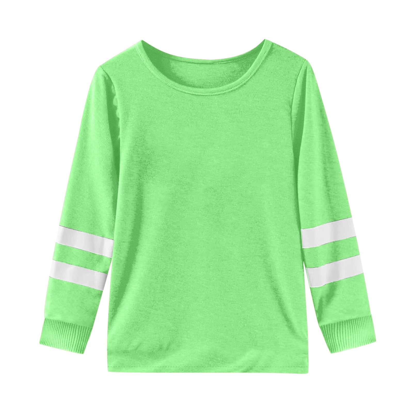 WEIYLL T-Shirts à Manches Longues pour Filles, Poignets, Col Ras du Cou, Patchwork, Chauds et Doux, Hauts pour Enfant de 8-9 Ans