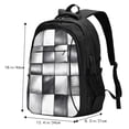thumbnail image 2 of Travel Shoulder Computer Backpack 18 X 13.4 X 8.3in With Usb Cable And Music Jack Multi-Space Pocket Silver Checked Hand-Drawn Sketch_2, 2 of 7