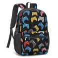 thumbnail image 2 of Game Controller Black Pattern 17" School Backpacks for Teens,Waterproof Oxford Fabric,S-Shape Padded Straps for School,Travel,Hiking,Camping, 2 of 6