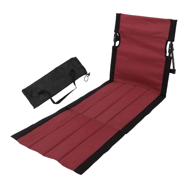 Respaldo de camping plegable, cómodo cojín para asiento de playa, fácil de transportar, asiento de suelo Rojo oscuro