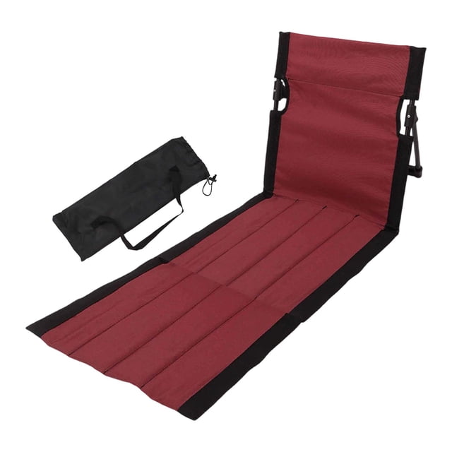 Respaldo de camping plegable, cómodo cojín para asiento de playa, asiento de suelo fácil de transportar, silla de suelo plegable para barbacoa de jard Rojo oscuro