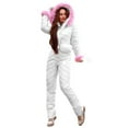 thumbnail image 2 of Noarlalf Ski Suits Woman Women Fashion Snowboard Ski Suit Plush Collar Casual Keep Warm Thicken Outdoor Sports Zipper Ski Suit Winter Coats for Women White M, 2 of 9