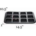 thumbnail image 2 of Tosnail 2-Pack 12 Cavity All Edges Non-Stick Square Bar Pan, Mini Cheesecake Cake Mold, Corn Bread Banana Bread Loaf Pan, 2 of 7