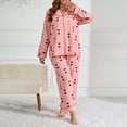 thumbnail image 7 of Womens Plus Size Heart Print Pajama Set Long Sleeve Long Pants Two Piece Sleepwear, 7 of 7