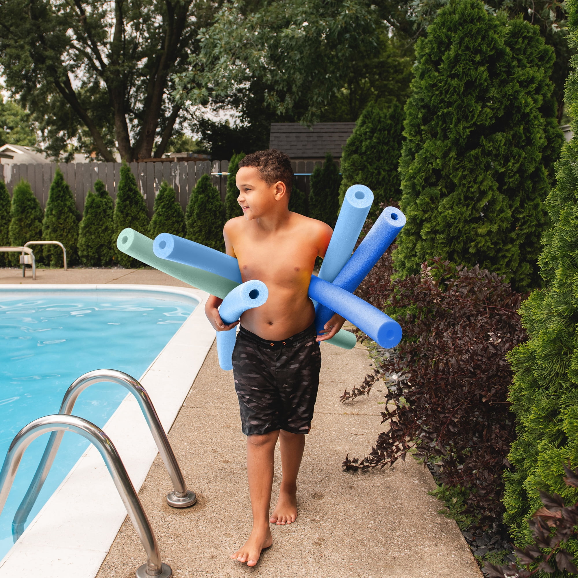 Big Joe Super Swim Noodle 20 Pack Pool Noodles, Assorted Blues, 4 feet, 50"L x 3"W x 3"H each