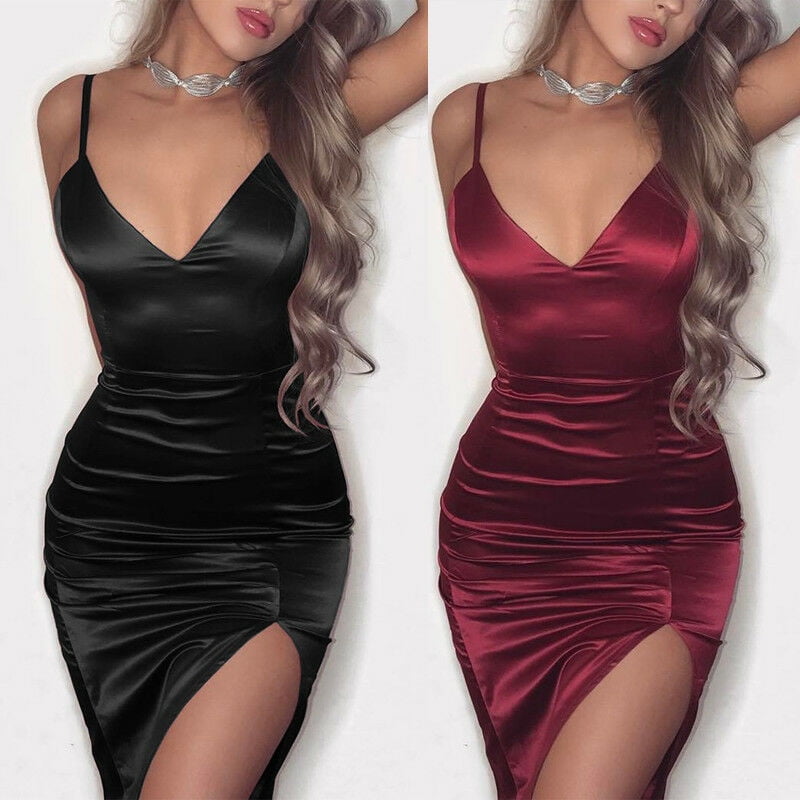 silk bodycon mini dress